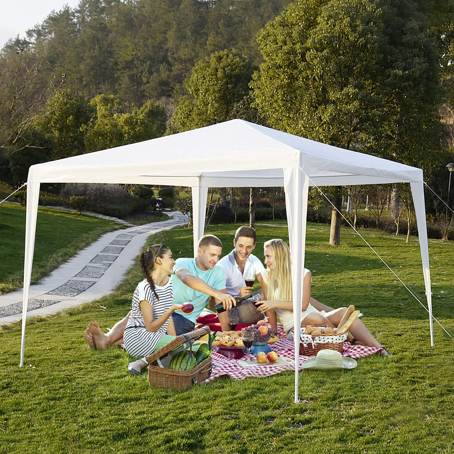 Waterproof Gazebo Canopy Tent – Heavy-Duty Event Shelter with Removable Sidewalls & Windows, White