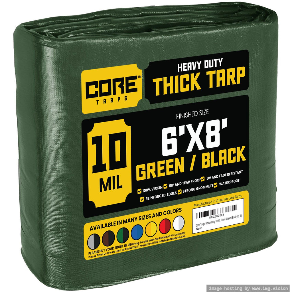 Extra Heavy-Duty Waterproof Tarp – UV-Resistant Rip-Resistant Cover for Roof, Patio, Pool & Boat Protection