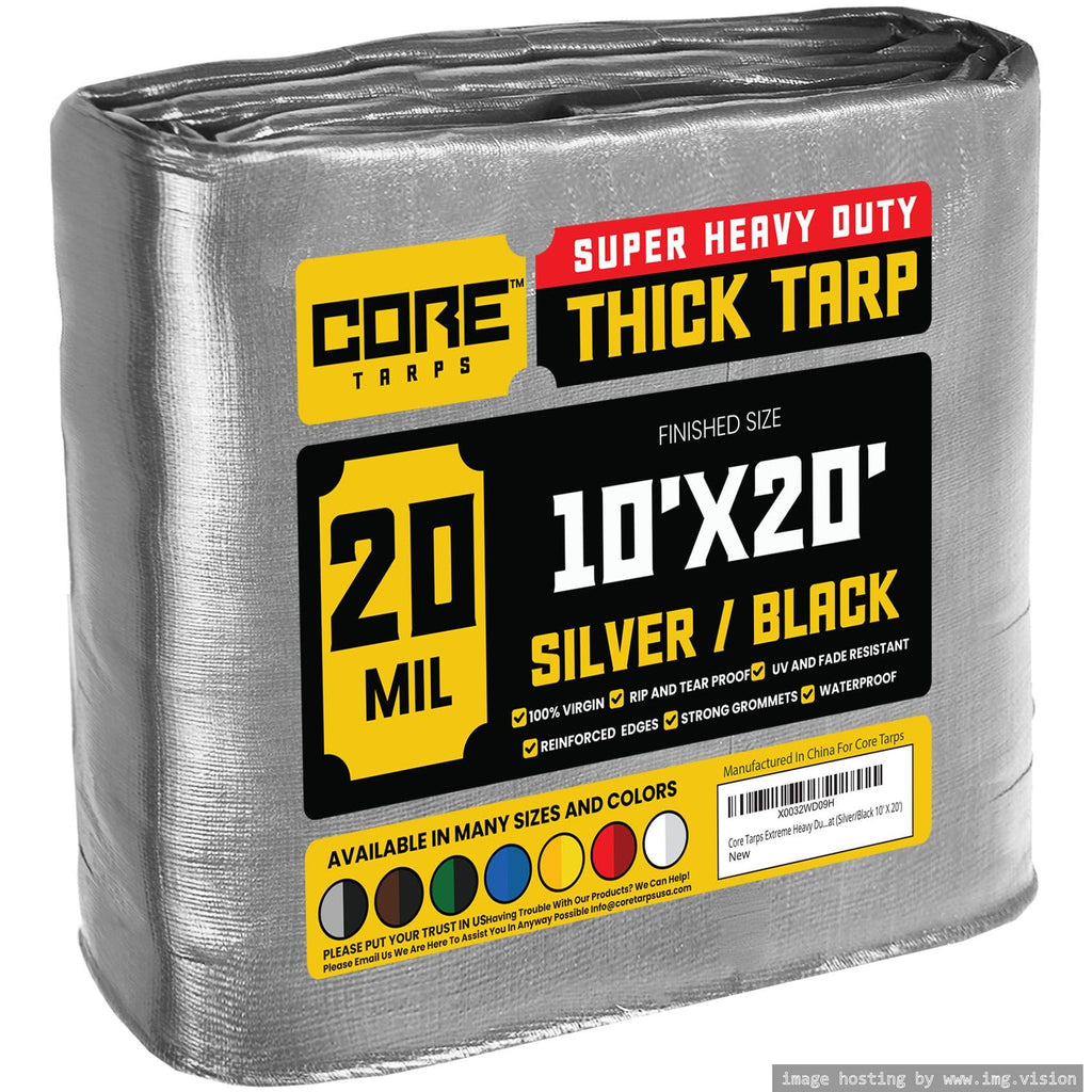 Extra Heavy-Duty Waterproof Tarp – UV-Resistant Rip-Resistant Cover for Roof, Patio, Pool & Boat Protection