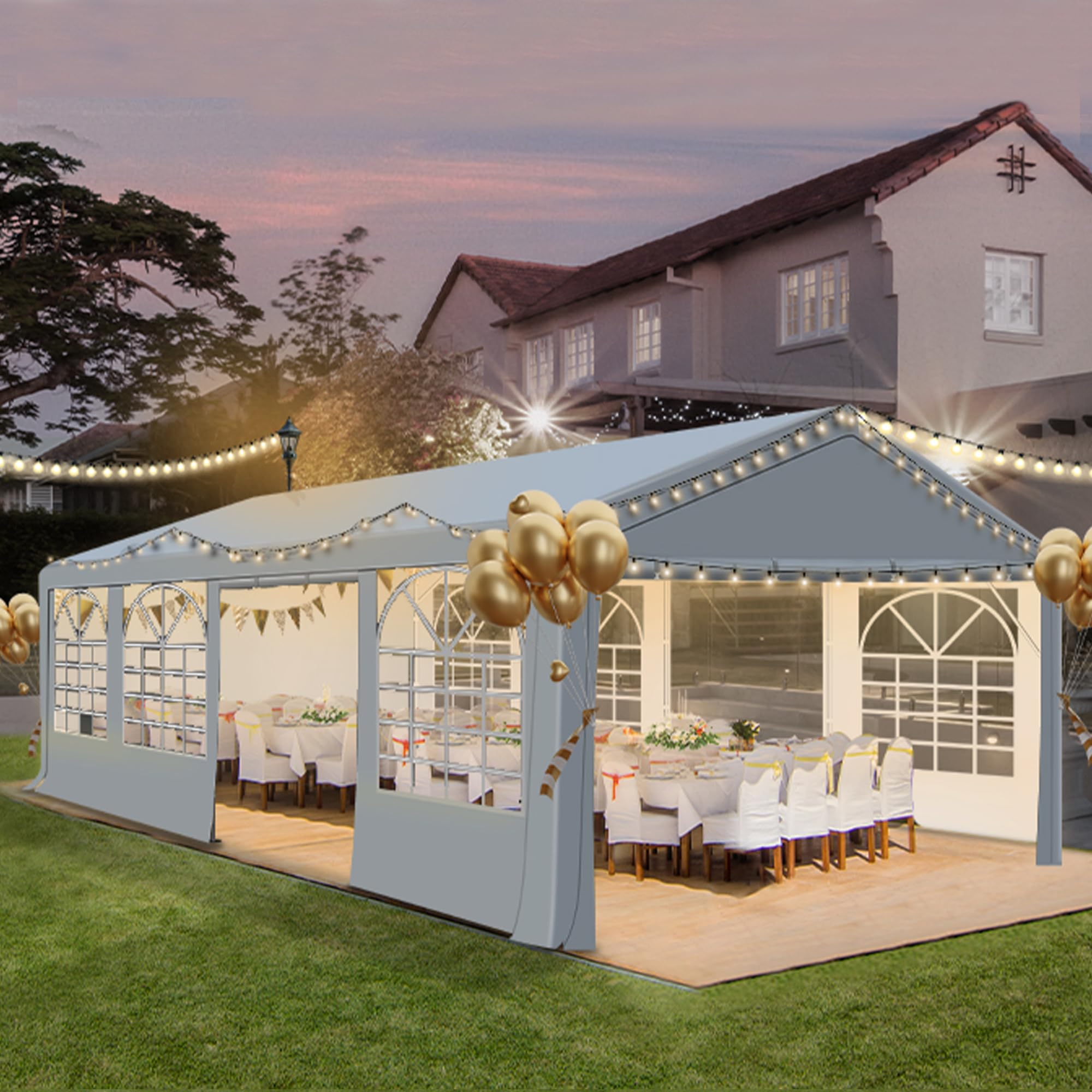 Heavy-Duty Party Tent – Large Event Canopy with Removable Sidewalls & Sandbags for Outdoor Gatherings