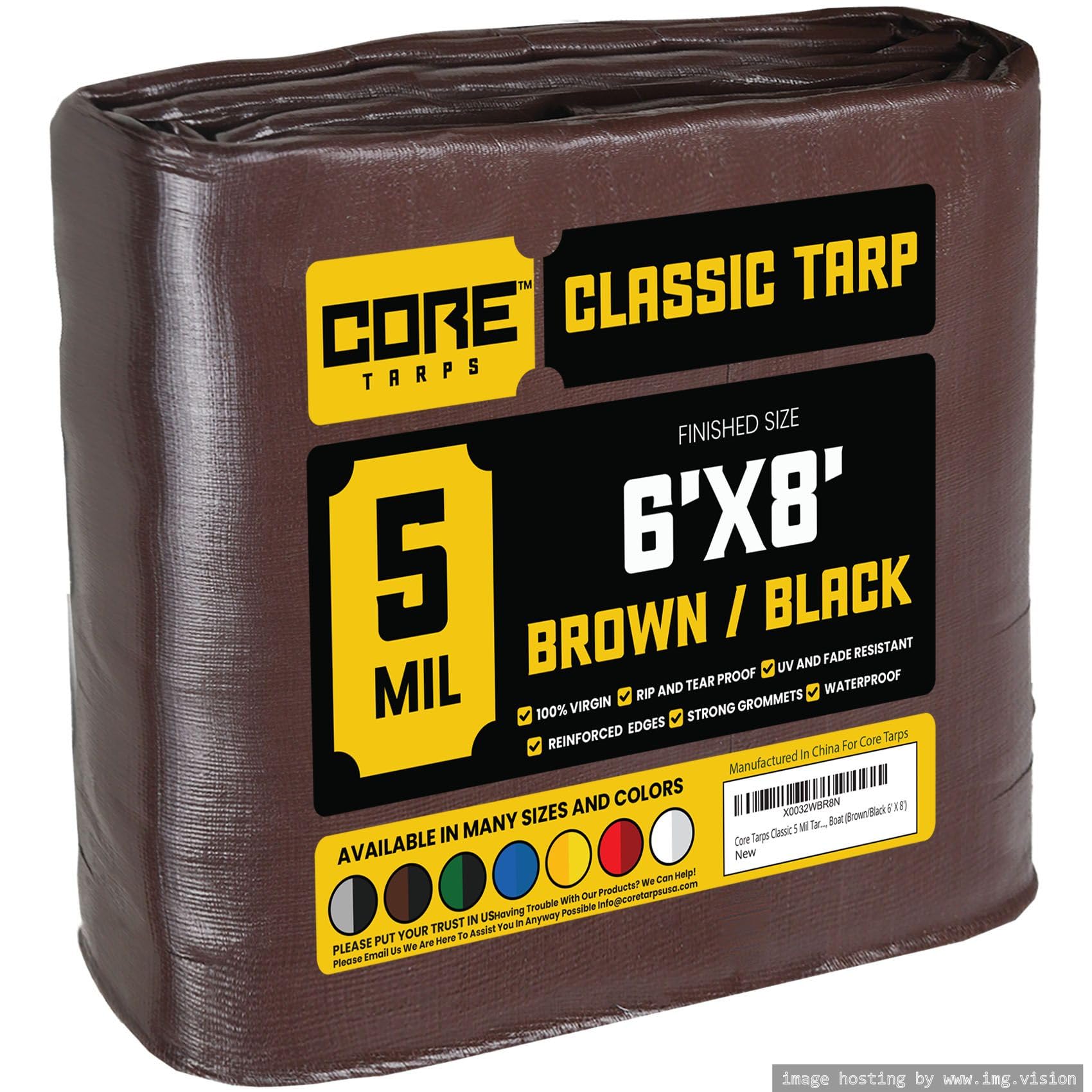 Extra Heavy-Duty Waterproof Tarp – UV-Resistant Rip-Resistant Cover for Roof, Patio, Pool & Boat Protection