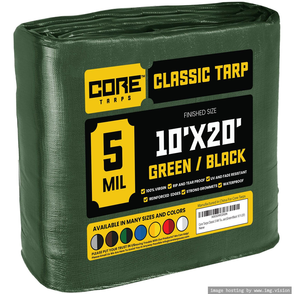 Extra Heavy-Duty Waterproof Tarp – UV-Resistant Rip-Resistant Cover for Roof, Patio, Pool & Boat Protection
