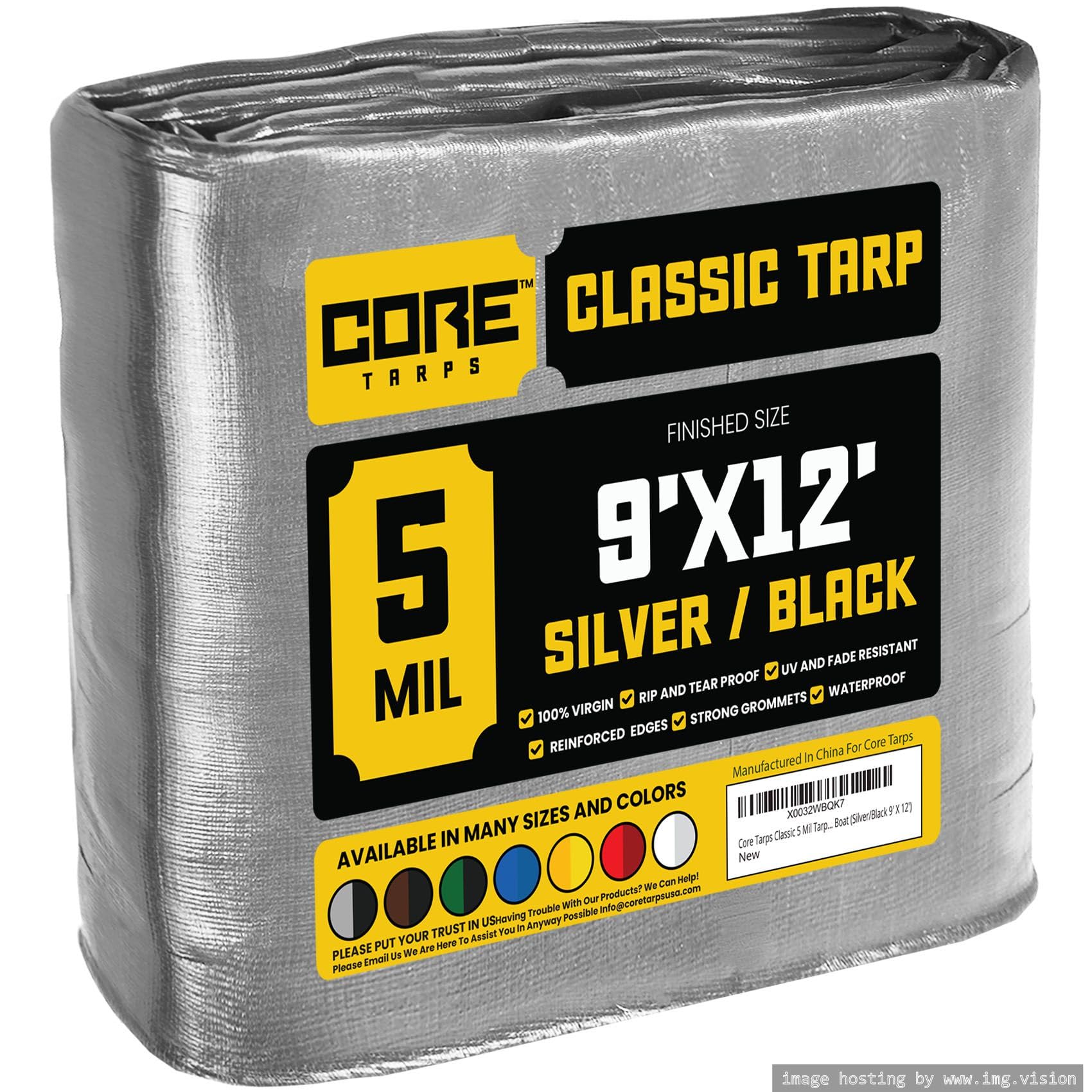 Extra Heavy-Duty Waterproof Tarp – UV-Resistant Rip-Resistant Cover for Roof, Patio, Pool & Boat Protection
