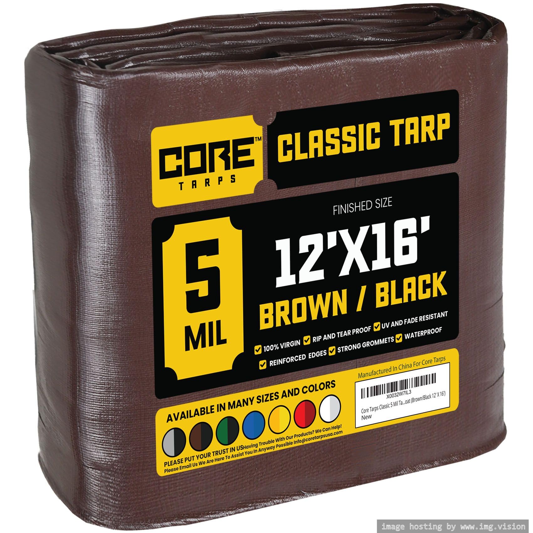 Extra Heavy-Duty Waterproof Tarp – UV-Resistant Rip-Resistant Cover for Roof, Patio, Pool & Boat Protection