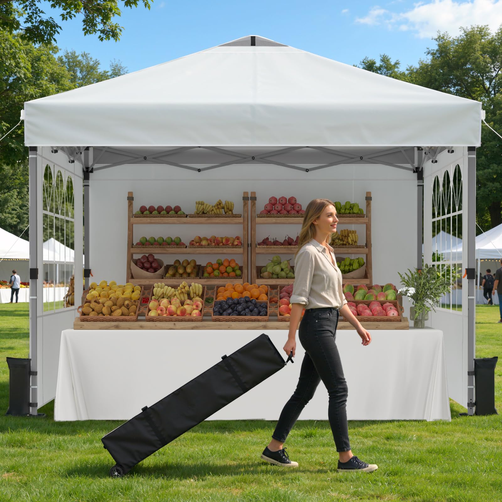 10 × 10 FT Pop-Up Canopy Tent – One-Push Outdoor Gazebo for Events, Camping & Commercial Use