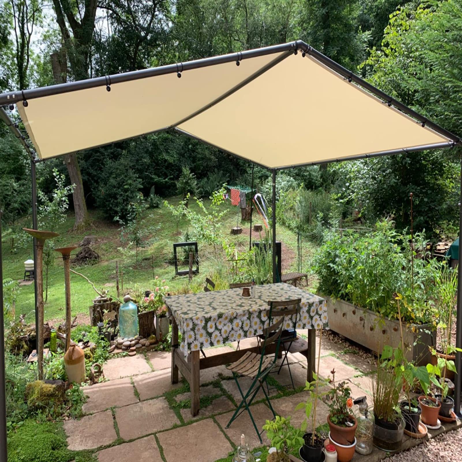 Waterproof Rectangle Sun Shade Sail – 2 × 9 m Patio & Garden Canopy with Ropes, Light Gray