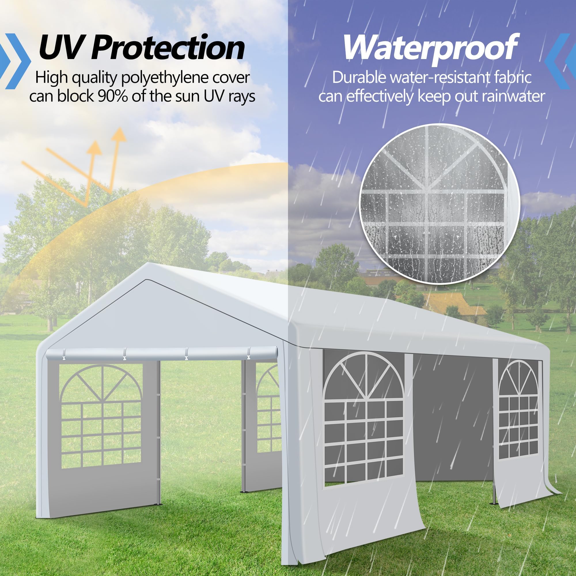 Heavy-Duty Party Tent – Large Event Canopy with Removable Sidewalls & Sandbags for Outdoor Gatherings