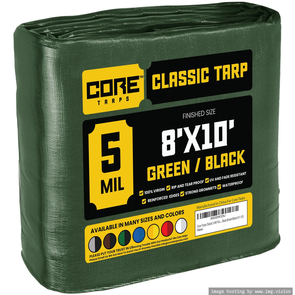 Extra Heavy-Duty Waterproof Tarp – UV-Resistant Rip-Resistant Cover for Roof, Patio, Pool & Boat Protection
