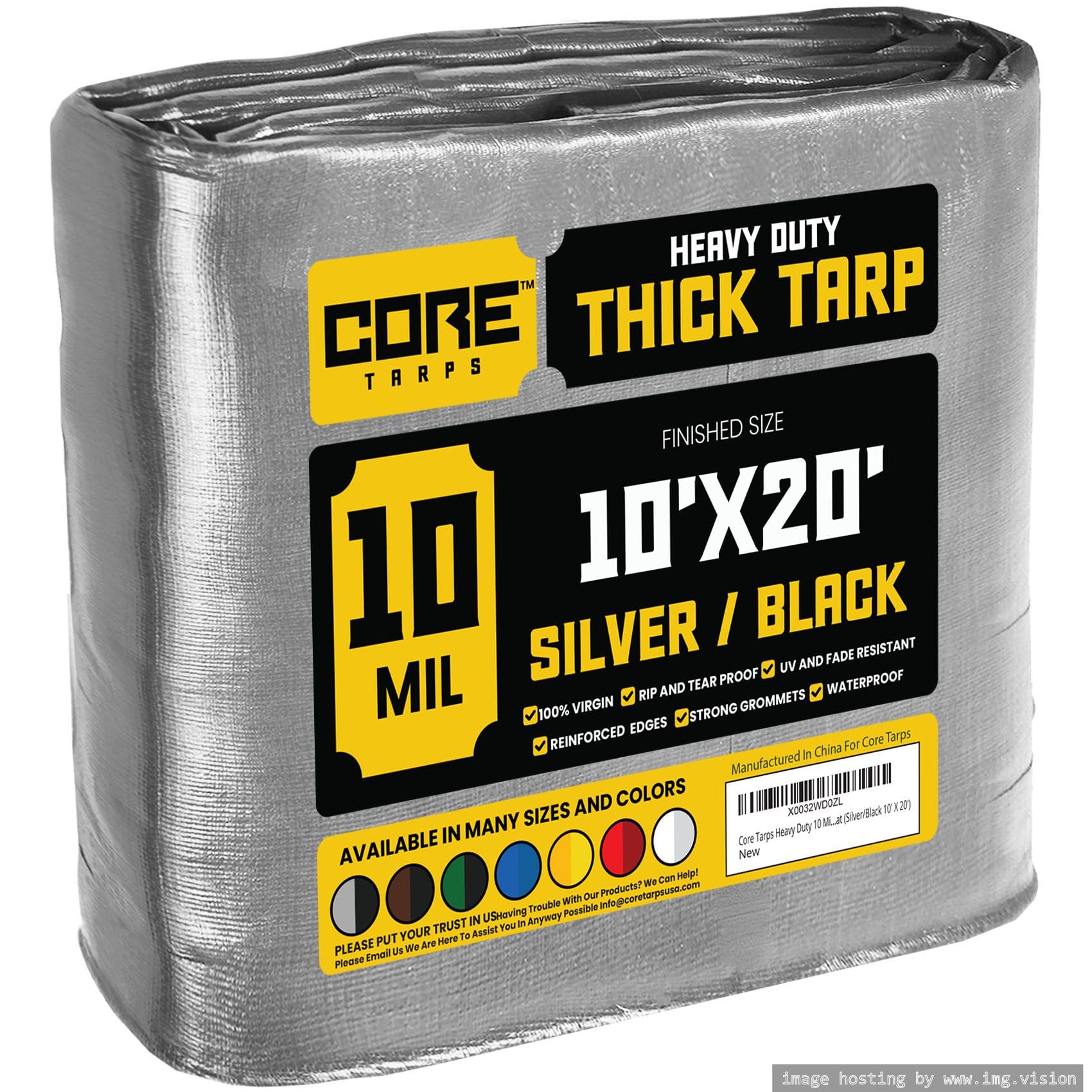 Extra Heavy-Duty Waterproof Tarp – UV-Resistant Rip-Resistant Cover for Roof, Patio, Pool & Boat Protection