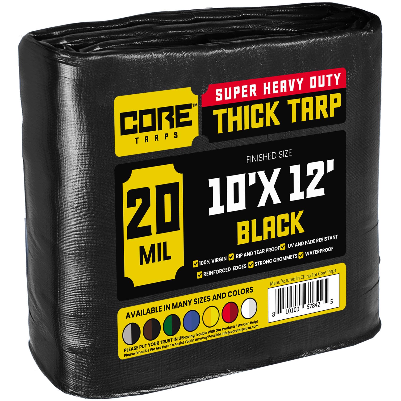 Extra Heavy-Duty Waterproof Tarp – UV-Resistant Rip-Resistant Cover for Roof, Patio, Pool & Boat Protection