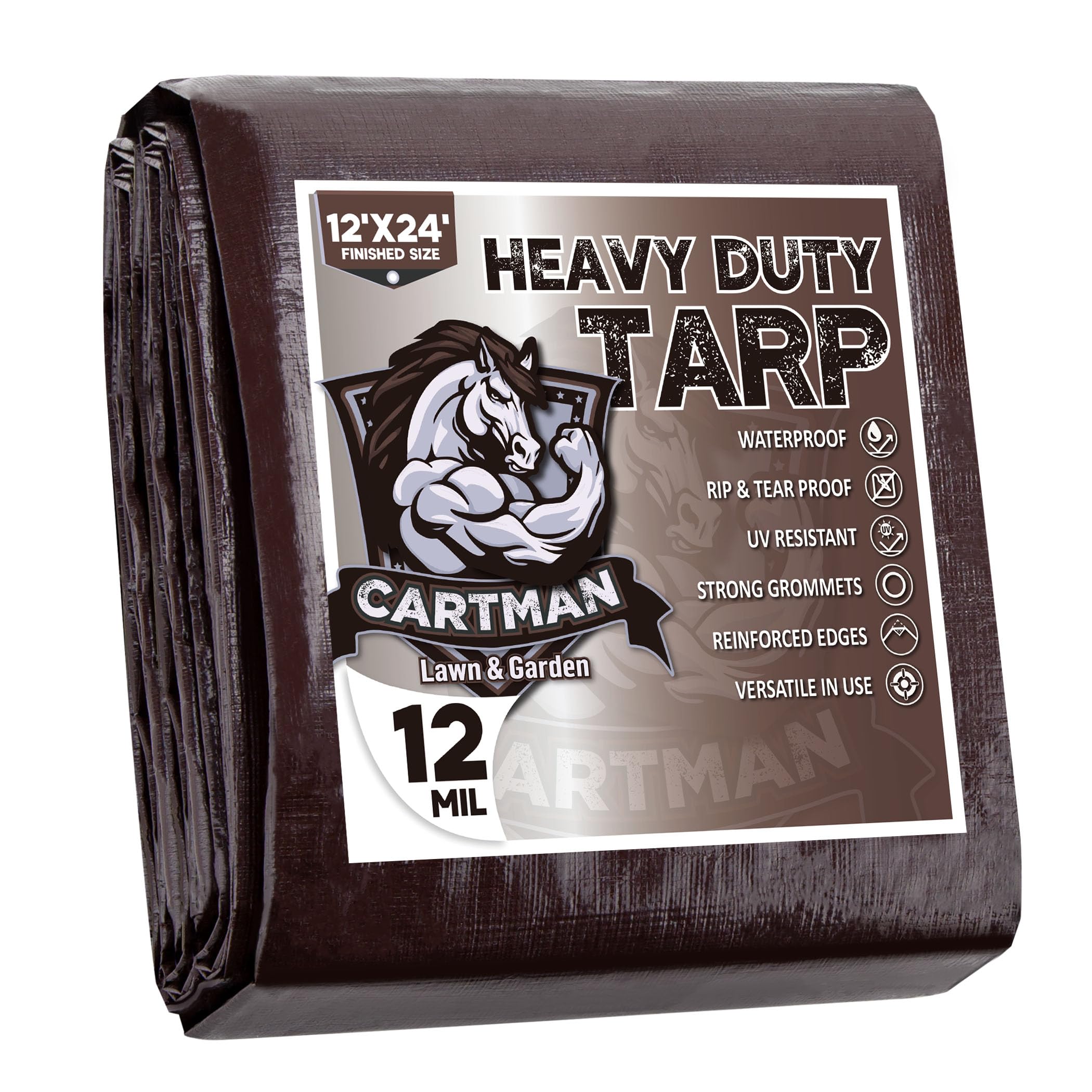 Cartman 12 Mil Brown/Black 16 Mil Silver 20 Mli Brown Poly Tarp Cover