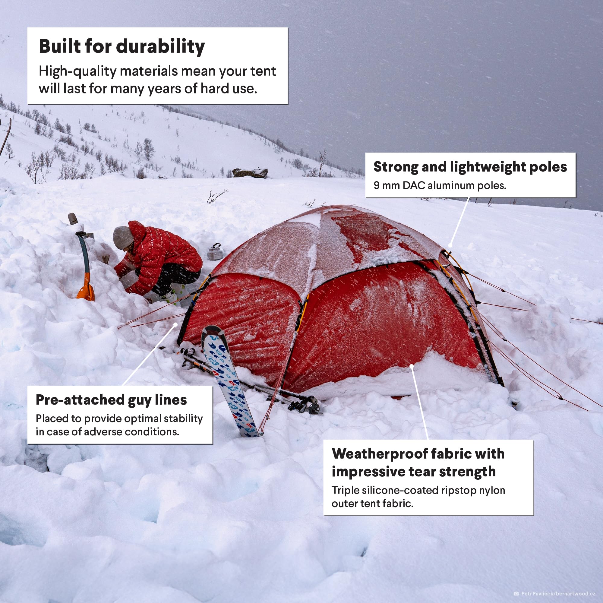 2-3 Person Freestanding 4-Season Tent for Backpacking & Mountaineering