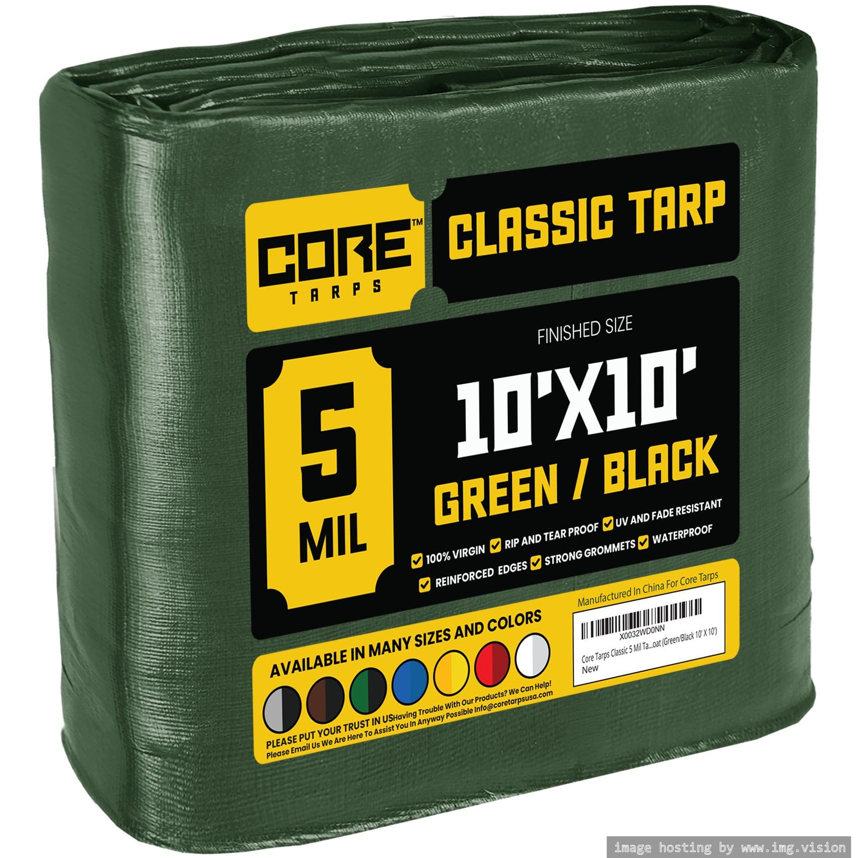 Extra Heavy-Duty Waterproof Tarp – UV-Resistant Rip-Resistant Cover for Roof, Patio, Pool & Boat Protection