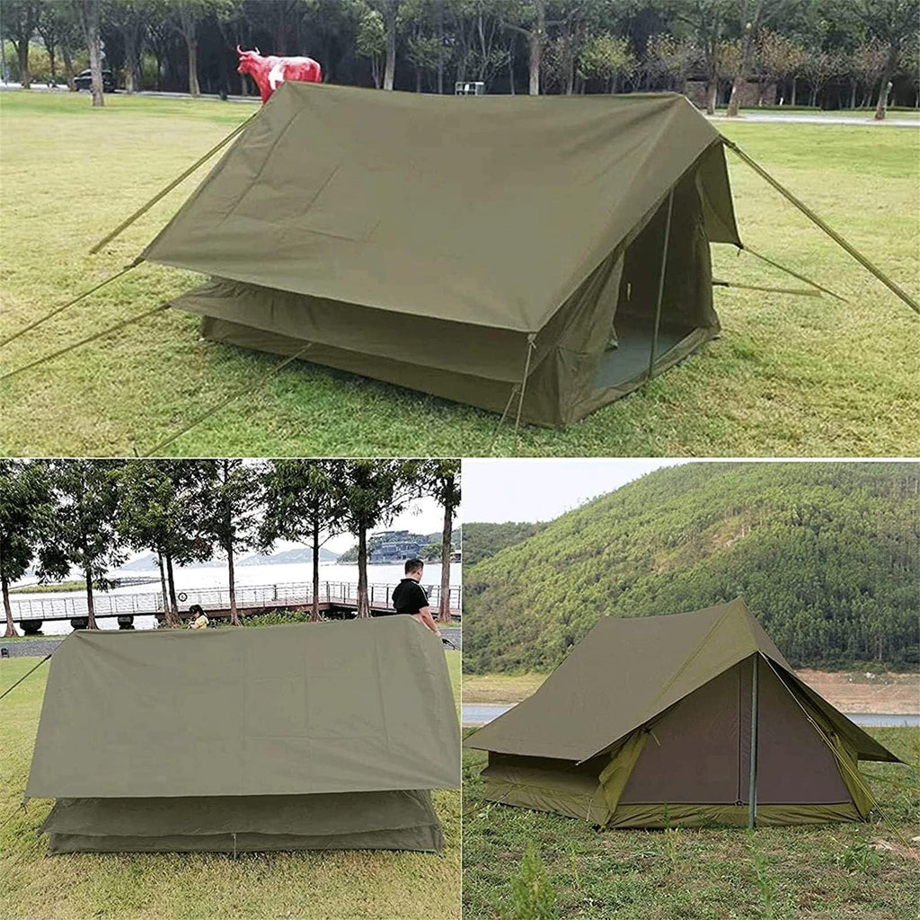 Retro 2-Person Cabin Camping Tent – Rainproof Lightweight Hiking Shelter
