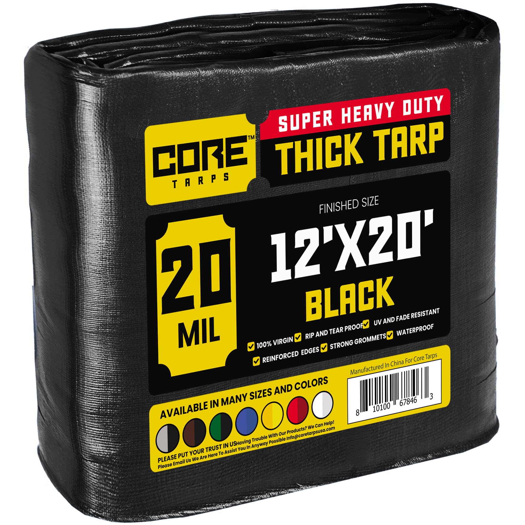 Extra Heavy-Duty Waterproof Tarp – UV-Resistant Rip-Resistant Cover for Roof, Patio, Pool & Boat Protection