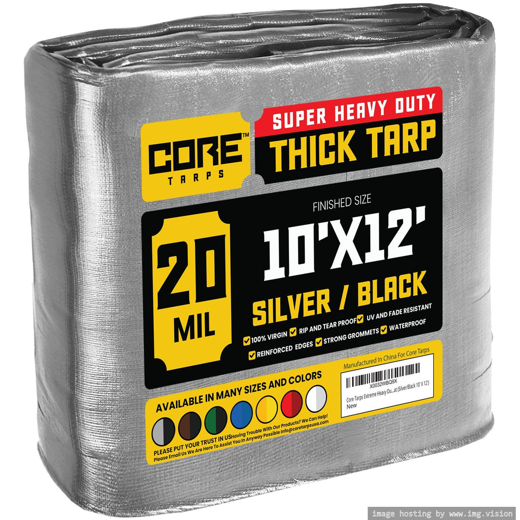 Extra Heavy-Duty Waterproof Tarp – UV-Resistant Rip-Resistant Cover for Roof, Patio, Pool & Boat Protection