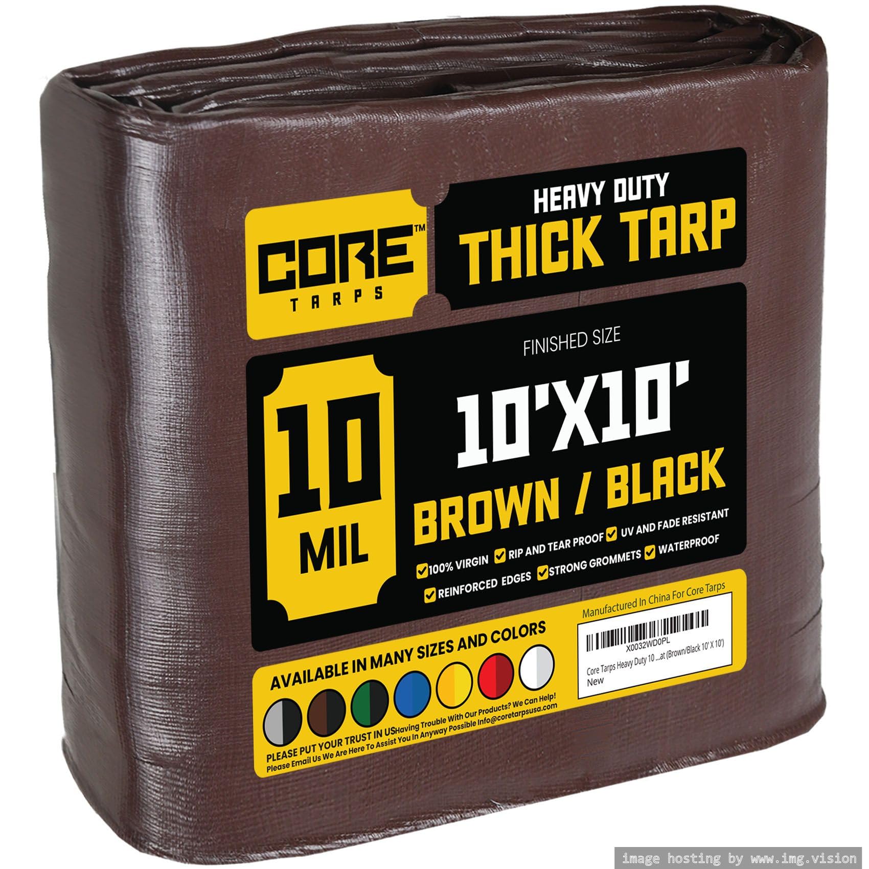 Extra Heavy-Duty Waterproof Tarp – UV-Resistant Rip-Resistant Cover for Roof, Patio, Pool & Boat Protection