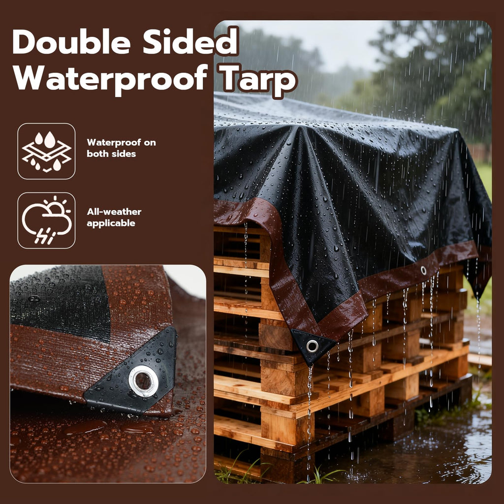 Waterproof Poly Tarp – Heavy-Duty Protective Tarpaulin with Grommets for Canopies, Boats & Pool Covers