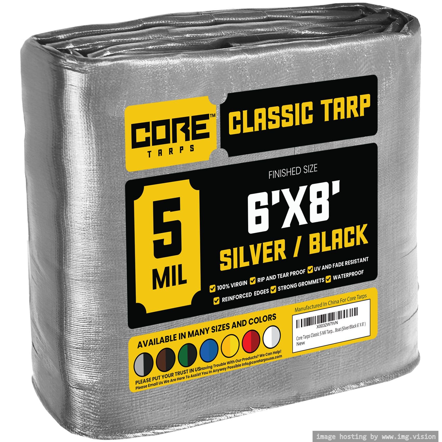 Extra Heavy-Duty Waterproof Tarp – UV-Resistant Rip-Resistant Cover for Roof, Patio, Pool & Boat Protection
