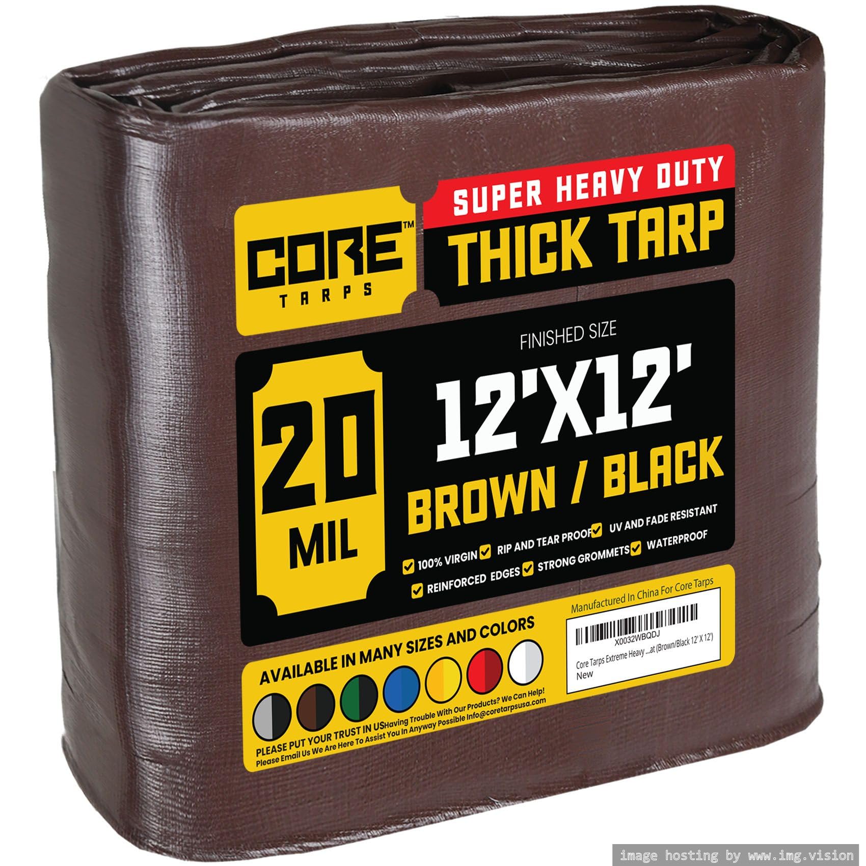 Extra Heavy-Duty Waterproof Tarp – UV-Resistant Rip-Resistant Cover for Roof, Patio, Pool & Boat Protection