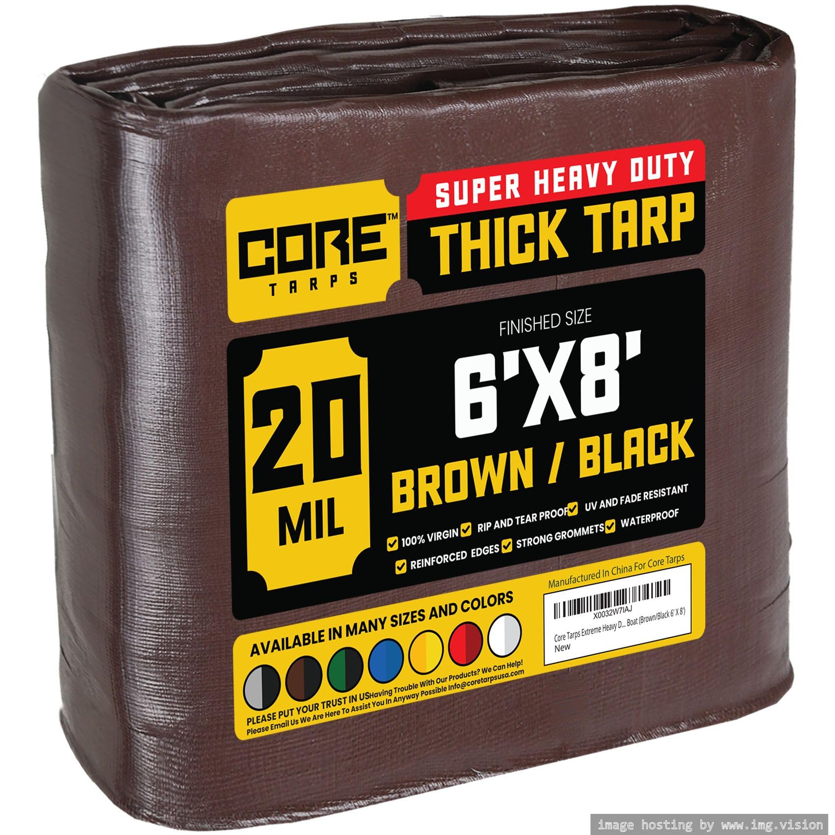 Extra Heavy-Duty Waterproof Tarp – UV-Resistant Rip-Resistant Cover for Roof, Patio, Pool & Boat Protection
