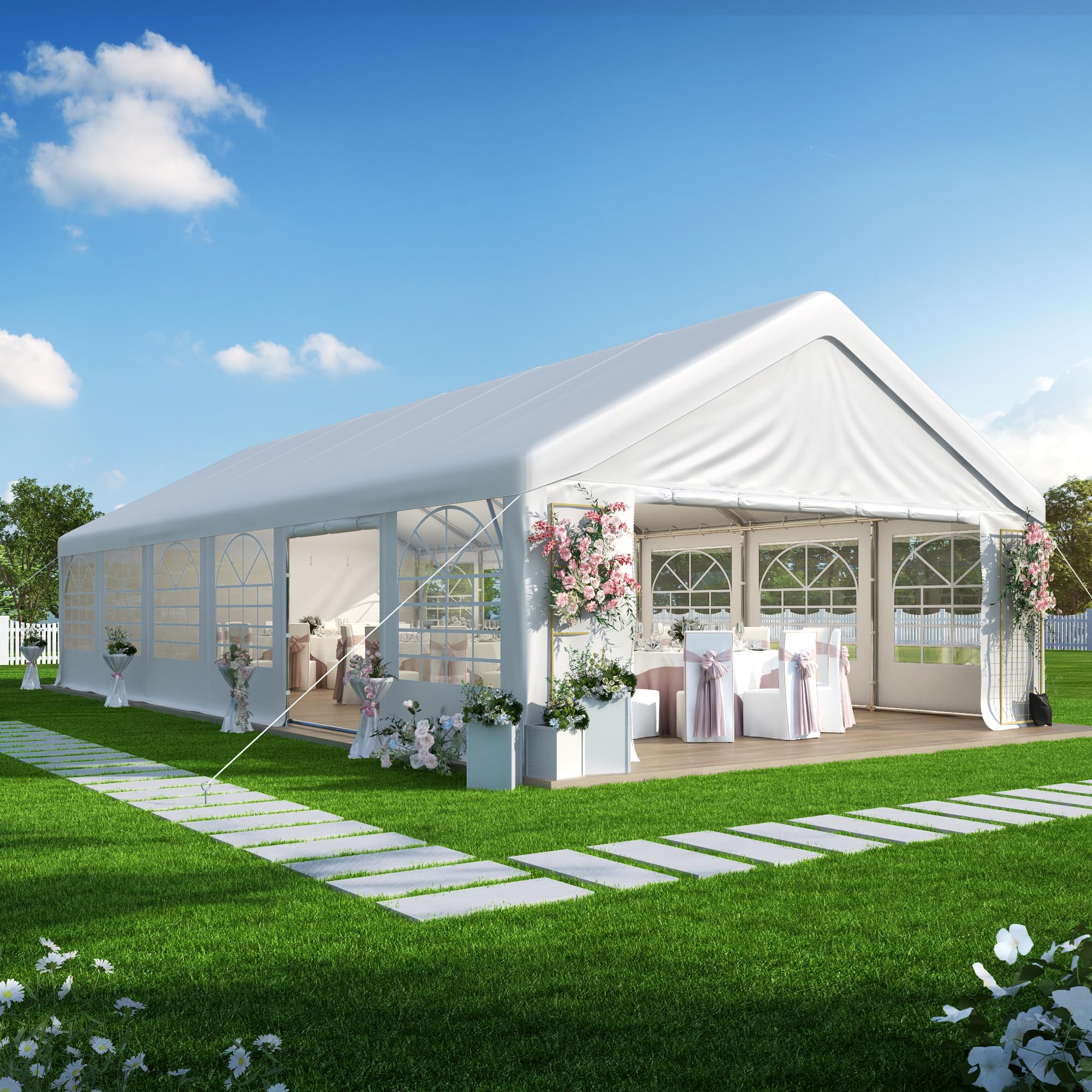 GARTOO Party Tent - Heavy Duty Outdoor Wedding Gazebo