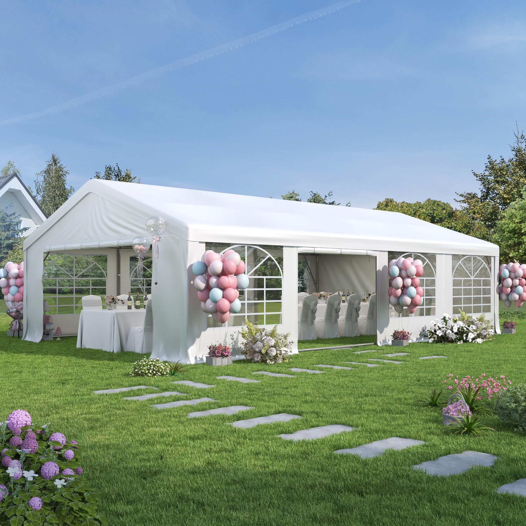 Heavy-Duty Party Tent – Large Event Canopy with Removable Sidewalls & Sandbags for Outdoor Gatherings