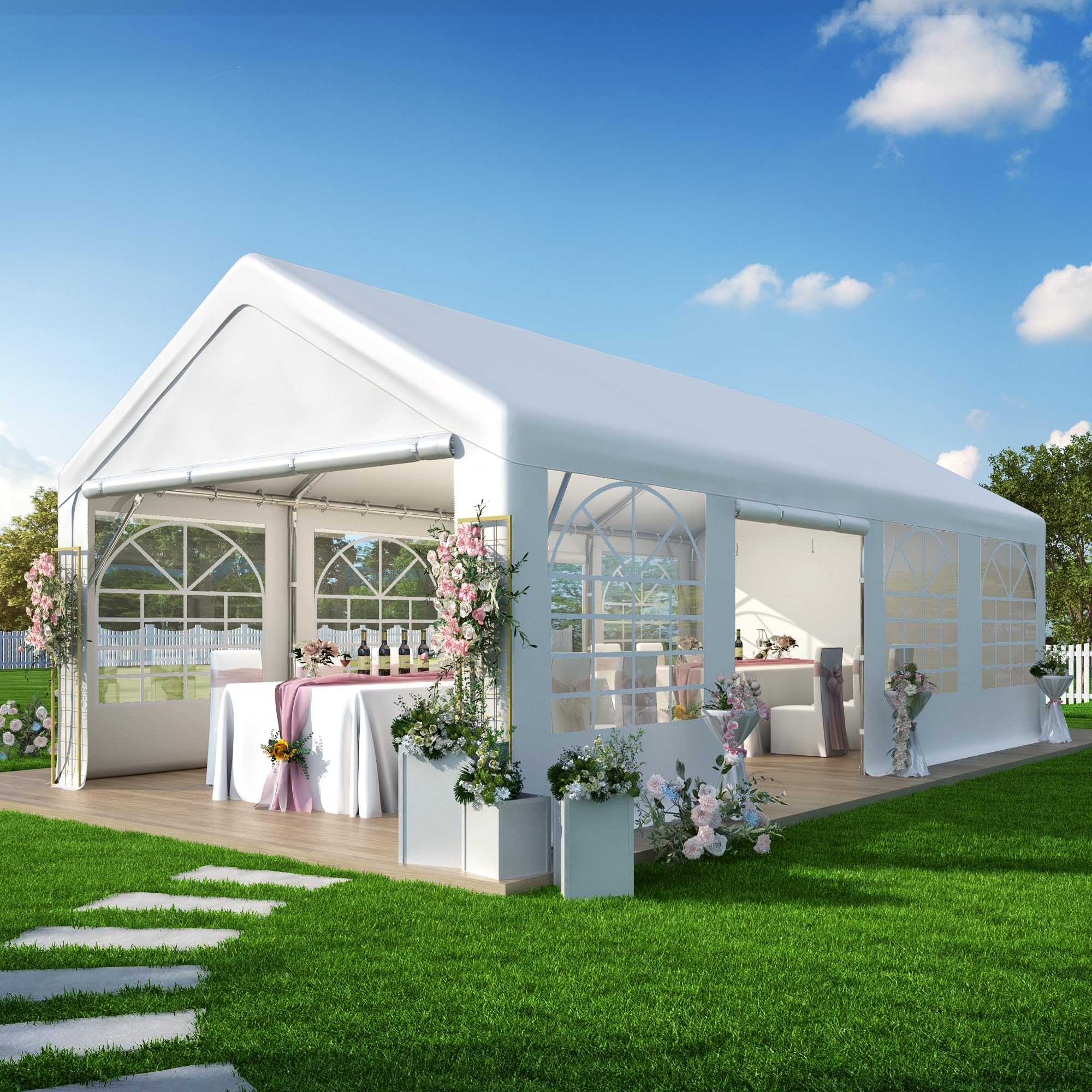 GARTOO Party Tent - Heavy Duty Outdoor Wedding Gazebo