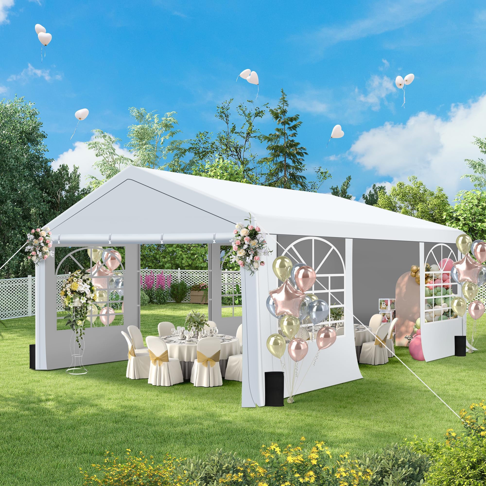 Heavy-Duty Party Tent – Large Event Canopy with Removable Sidewalls & Sandbags for Outdoor Gatherings