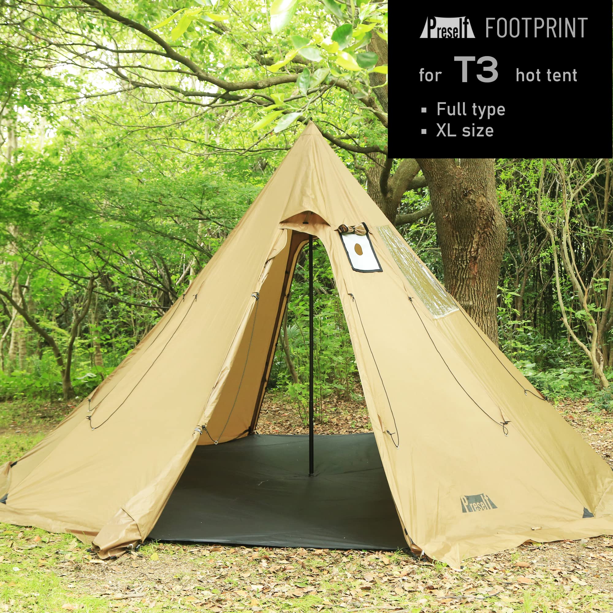 Waterproof Tent Footprint – Ground Sheet Mat for Tipi Hot Tent T3 XL Camping Shelter