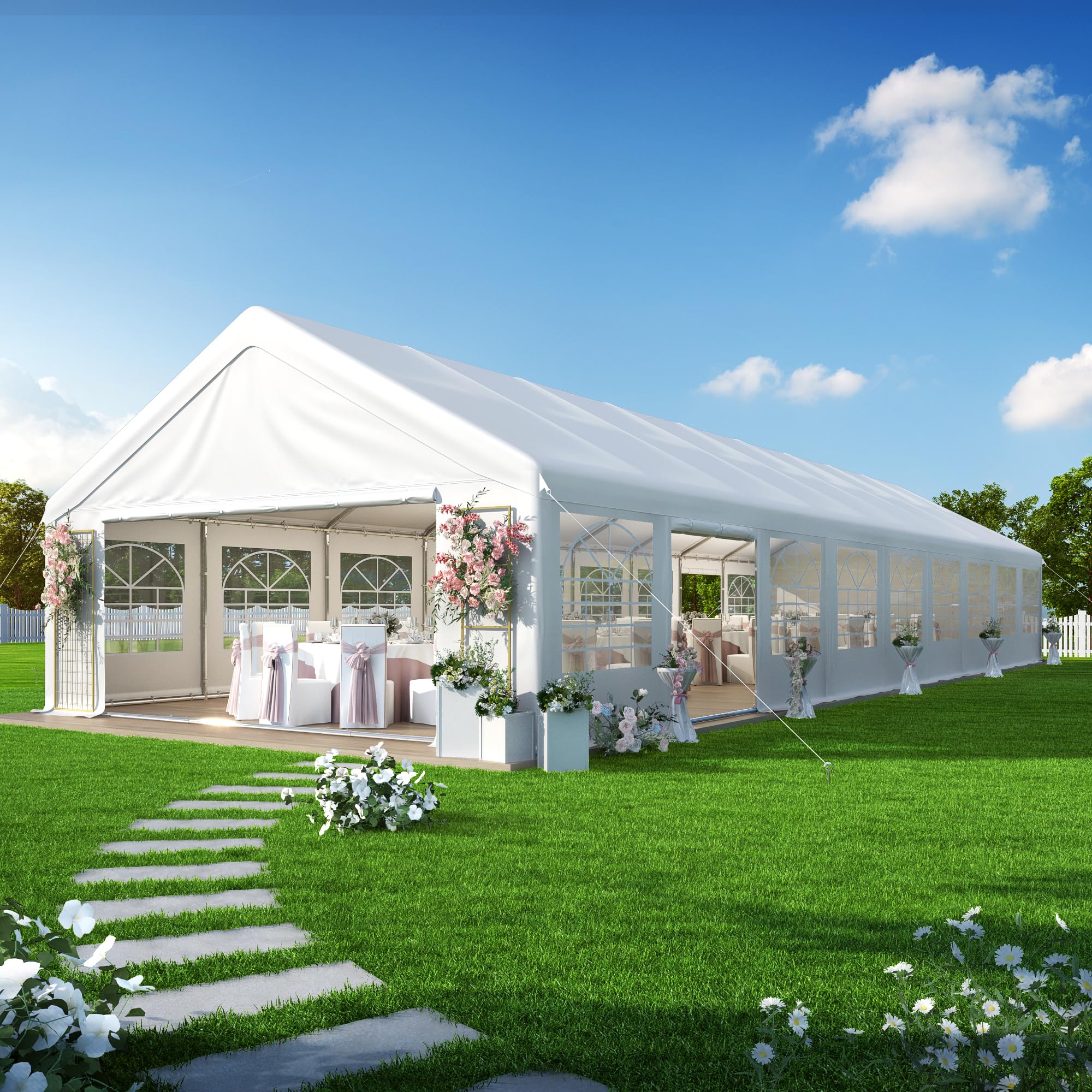GARTOO Party Tent - Heavy Duty Outdoor Wedding Gazebo