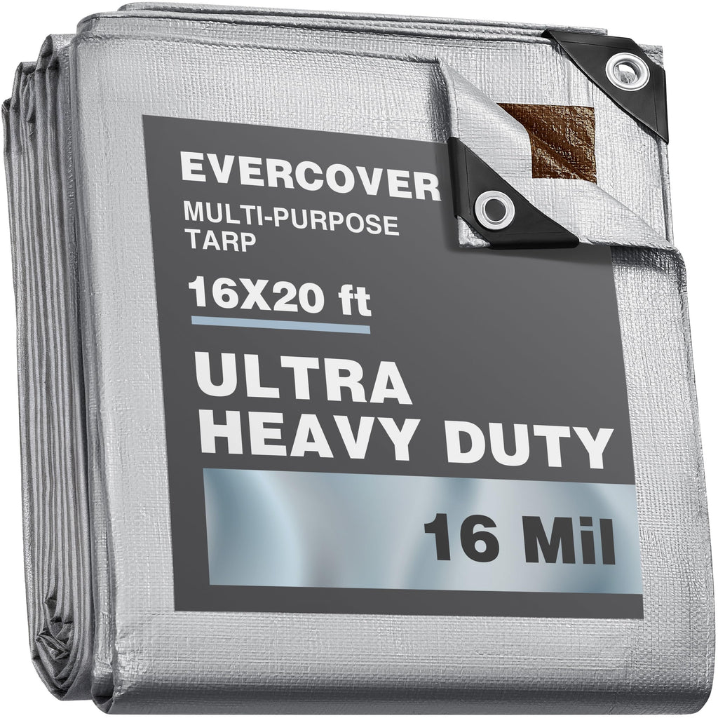 Heavy-Duty Waterproof Tarp – 16 Mil UV-Resistant All-Weather Tarpaulin with Reinforced Grommets (Multiple Sizes)