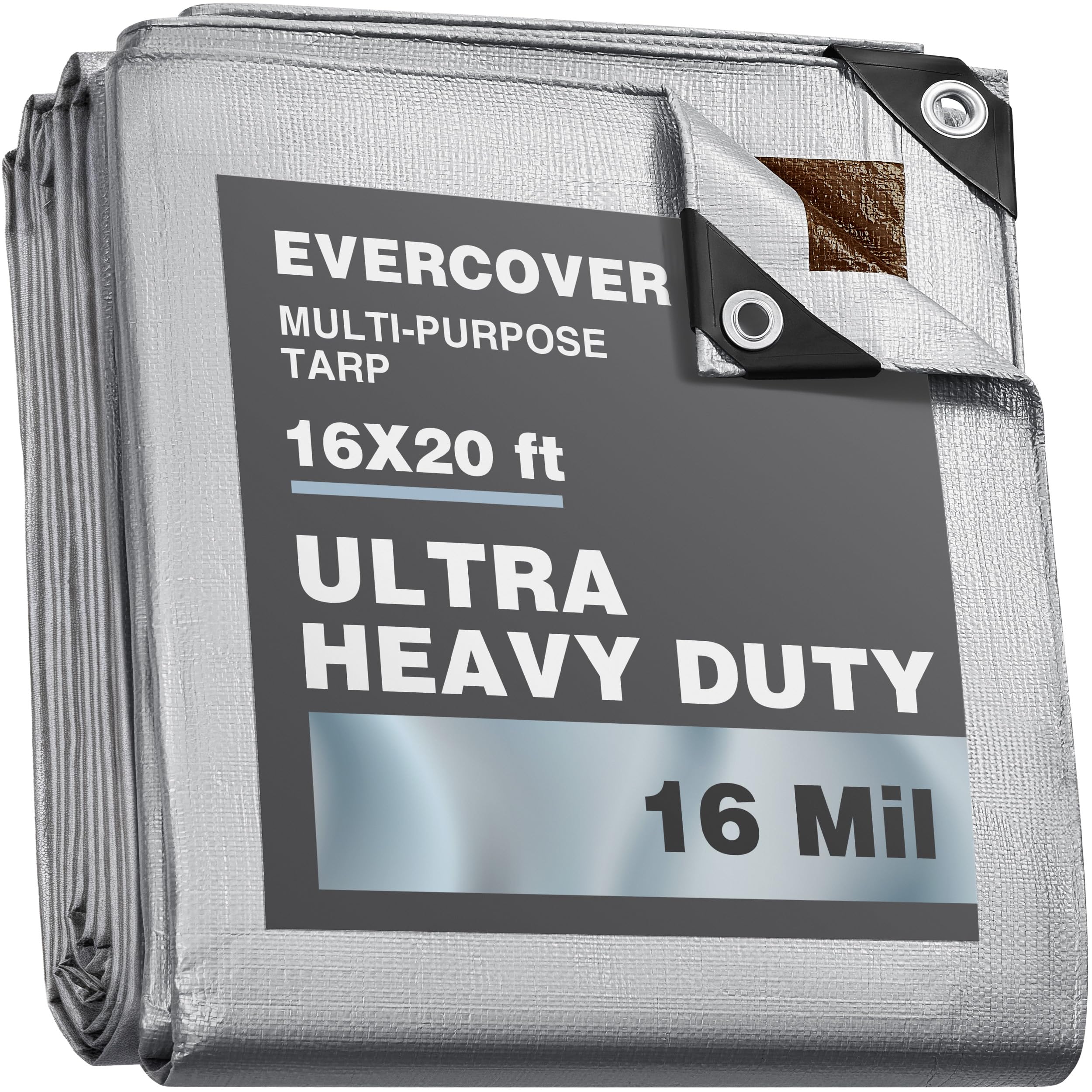 Heavy-Duty Waterproof Tarp – 16 Mil UV-Resistant All-Weather Tarpaulin with Reinforced Grommets (Multiple Sizes)