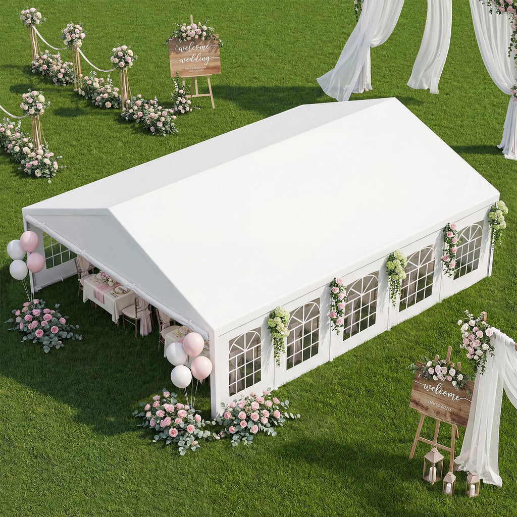 Heavy-Duty Party Tent – Waterproof Outdoor Event Shelter with Removable Sidewalls, White