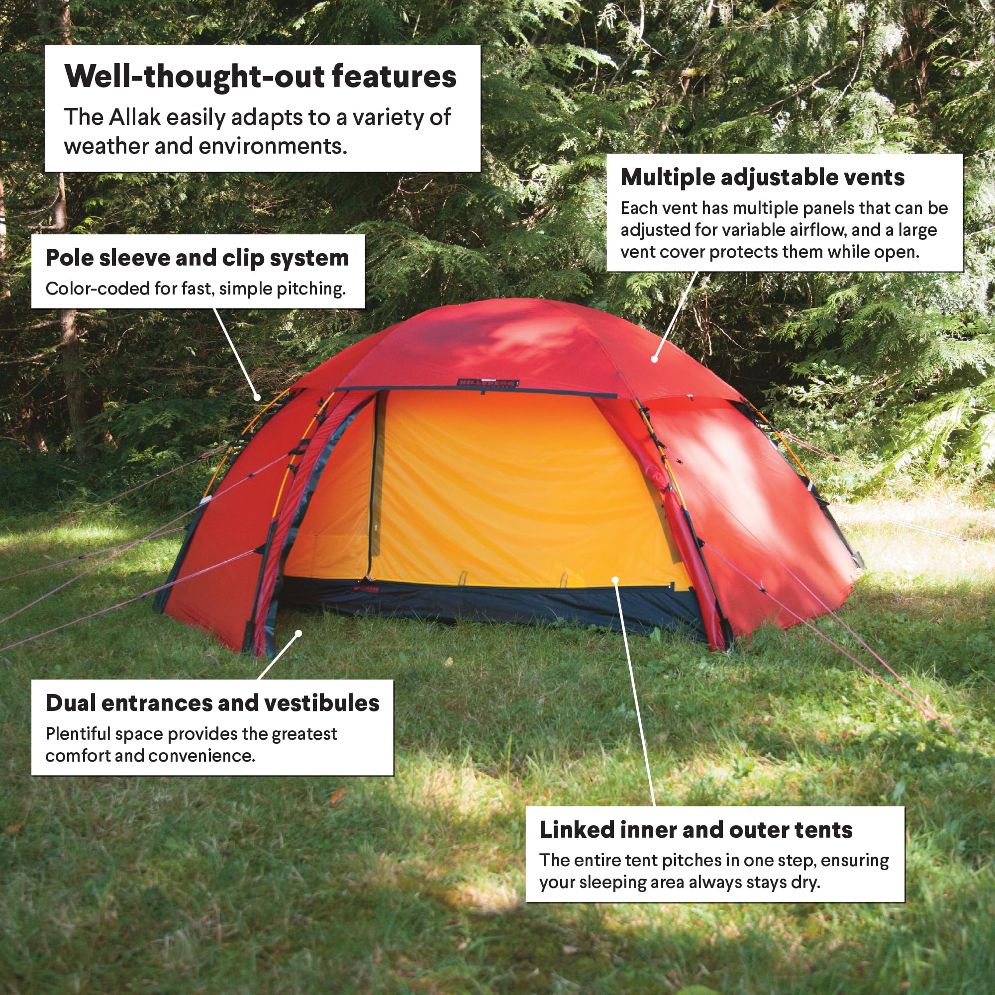 2-3 Person Freestanding 4-Season Tent for Backpacking & Mountaineering