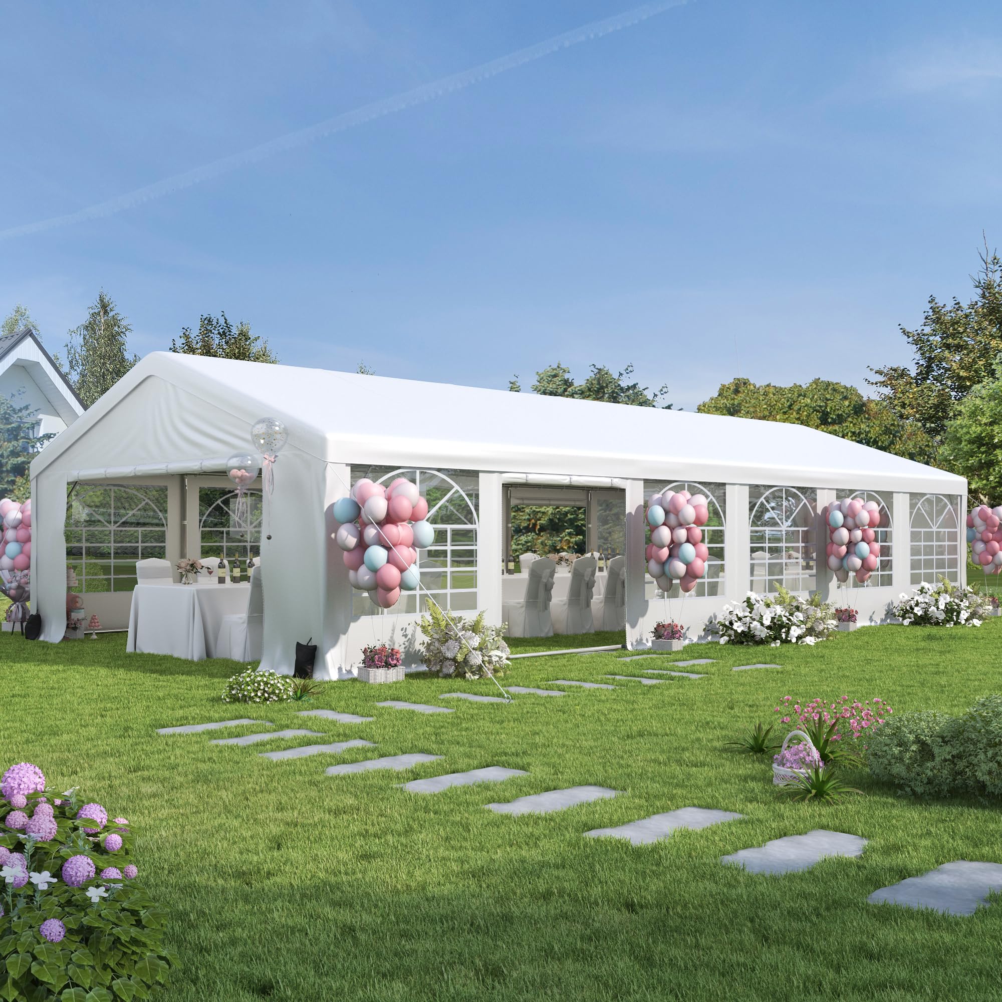 Heavy-Duty Party Tent – Large Event Canopy with Removable Sidewalls & Sandbags for Outdoor Gatherings