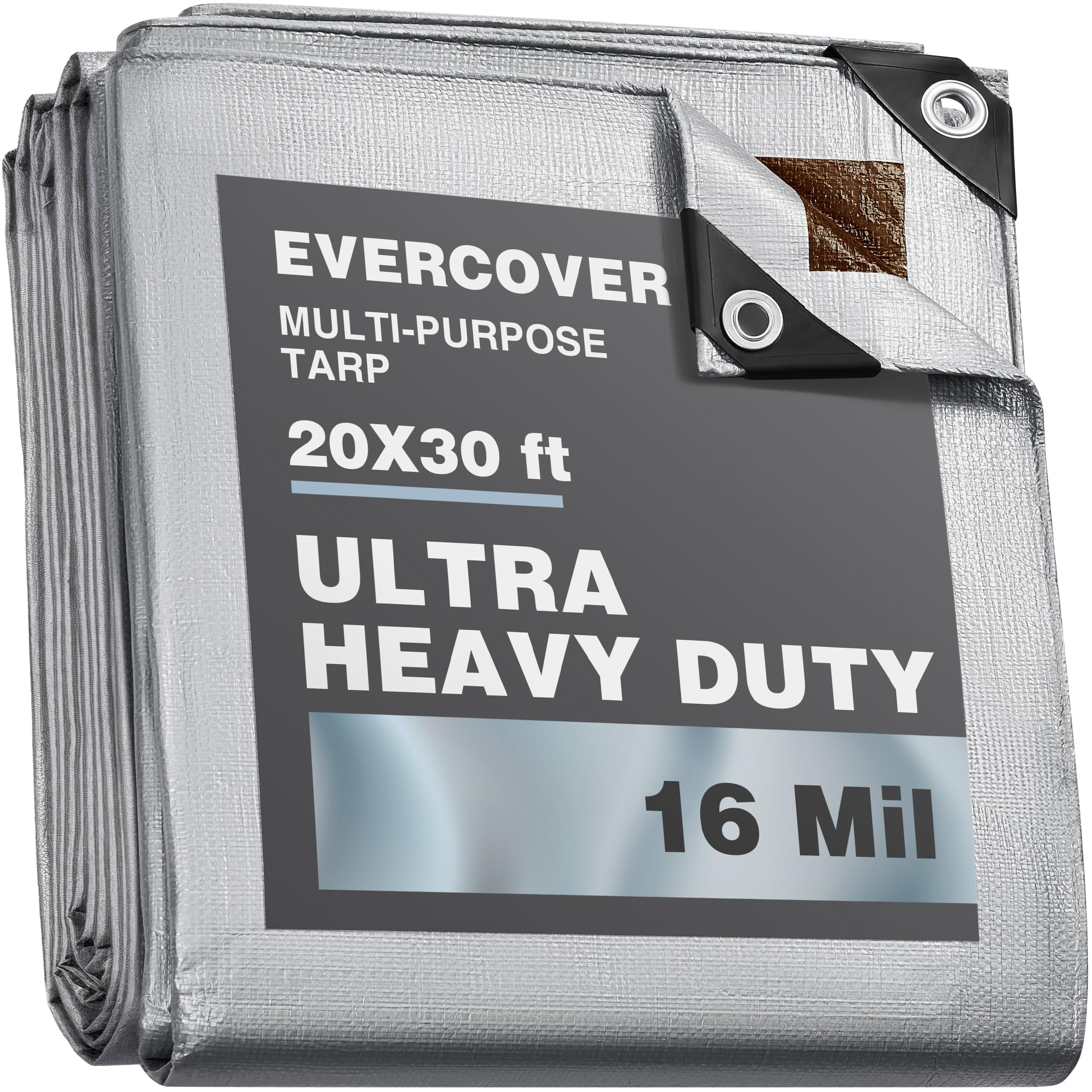 Heavy-Duty Waterproof Tarp – 16 Mil UV-Resistant All-Weather Tarpaulin with Reinforced Grommets (Multiple Sizes)